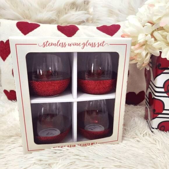 Stemless wine glasses set of 4 NEW - Picture 1 of 4